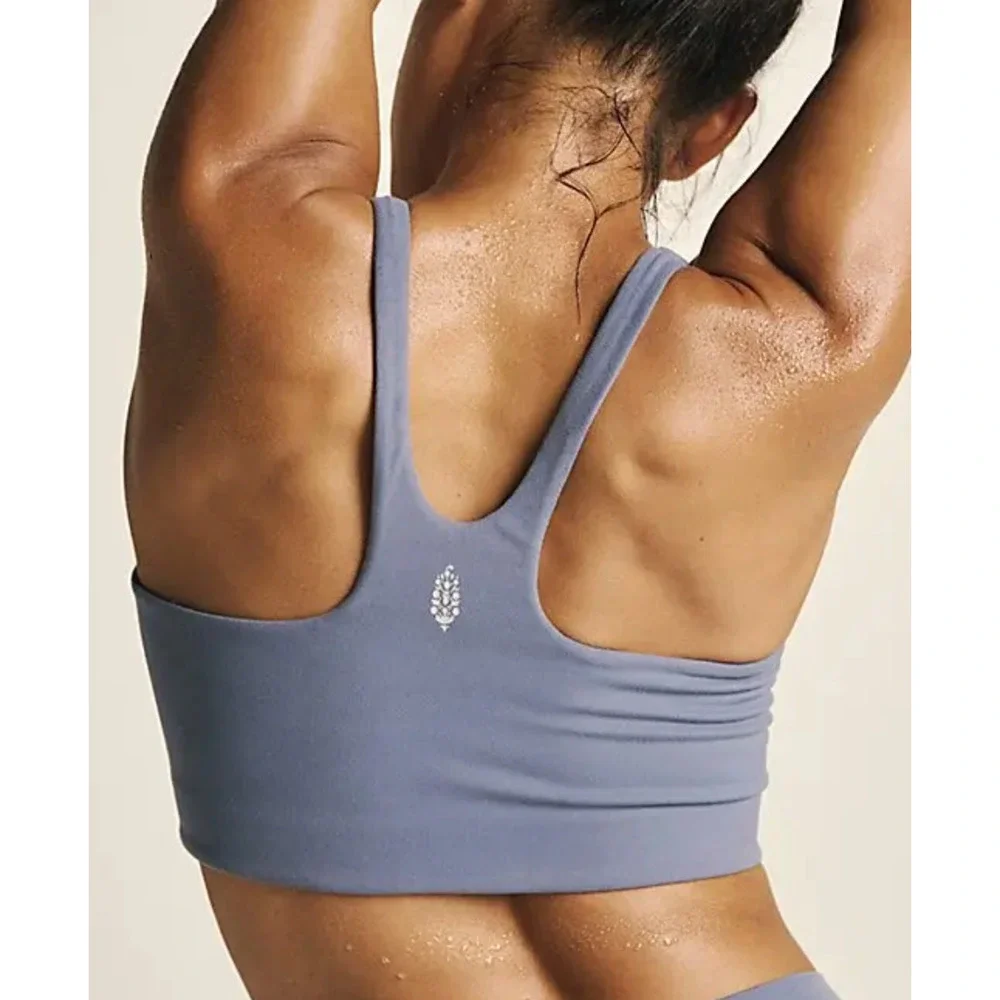 FREE PEOPLE FP MOVEMENT NIGHTSHADE NEVER BETTER SQUARE NECK SPORTS BRA M